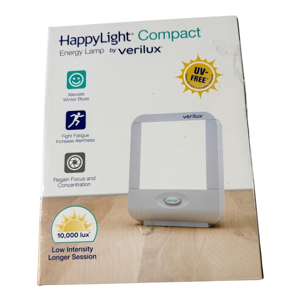 Verilux HappyLight Compact VT10 Energy Lamp 10000 Lux UV-Free Light Therapy